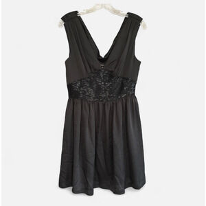 Akira Black Label Cocktail Dress Black Sleeveless Beaded Y2K‎ Glam Women's Small
